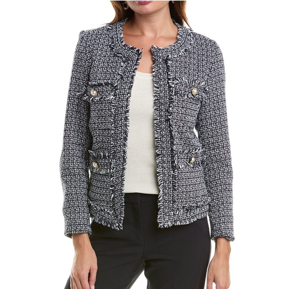 Nanette Lepore Jackets & Blazers - 🆕 Nanette Lepore Fringe Trim Open Front Jacket